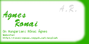 agnes ronai business card